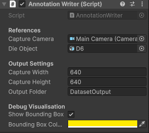 Unity component screenshot