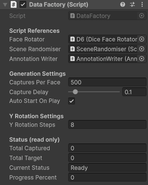 Unity component screenshot