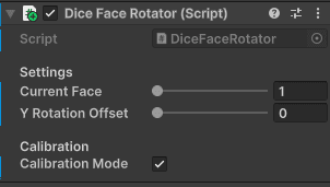 Unity component screenshot