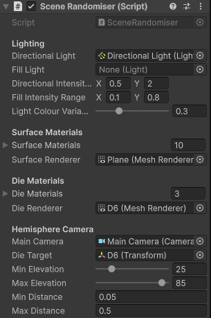 Unity component screenshot